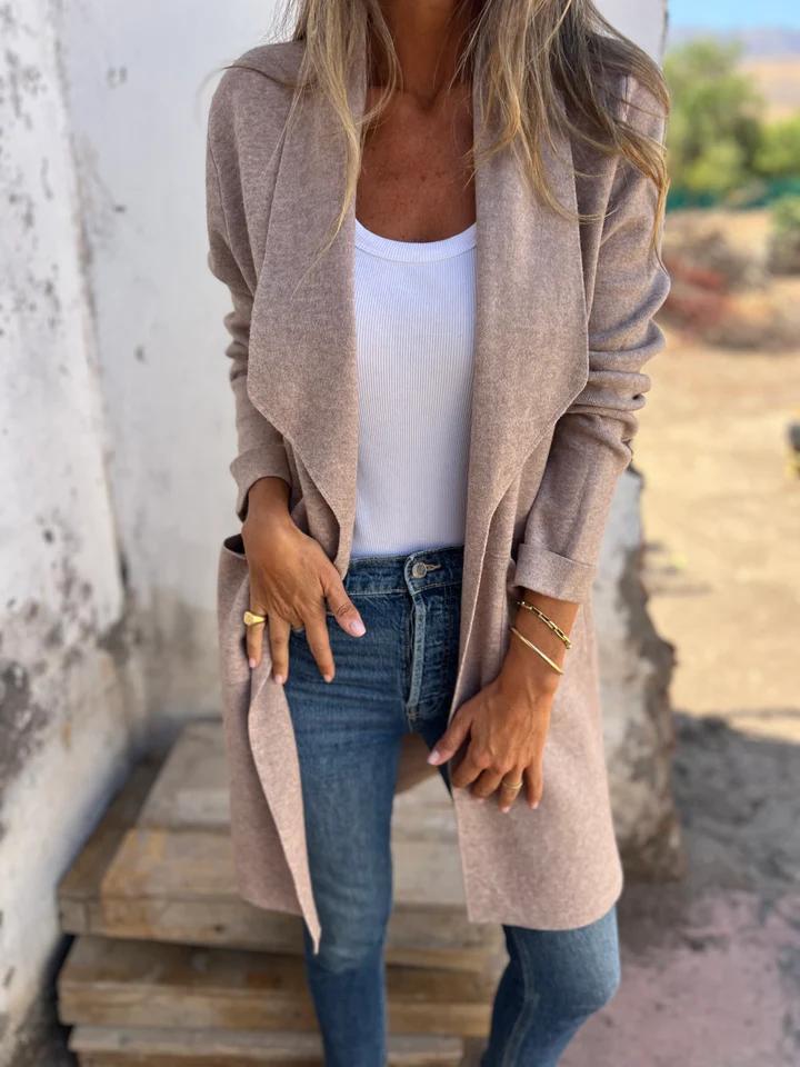 Freizeit-Cardigan mit Revers (2 kaufen, kostenloser Versand)