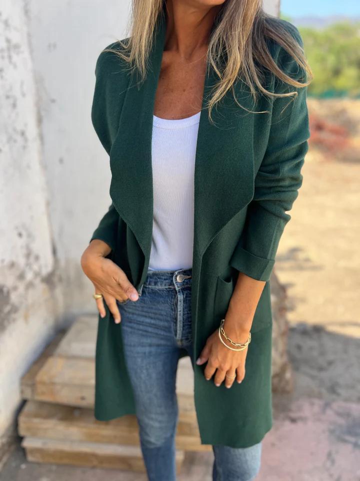 Freizeit-Cardigan mit Revers (2 kaufen, kostenloser Versand)