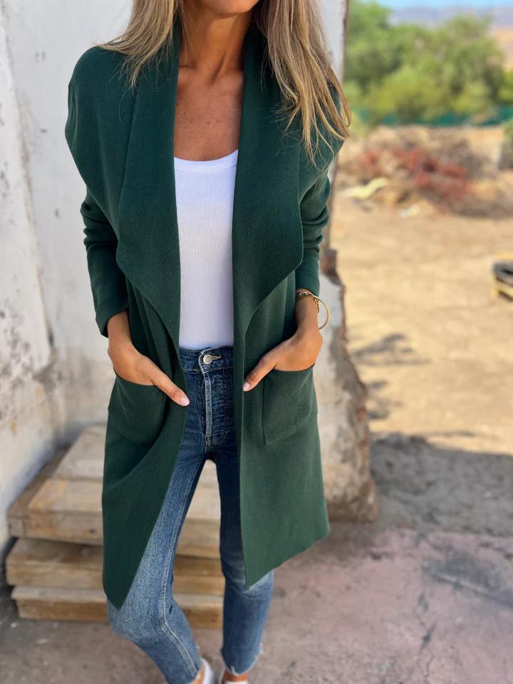 Freizeit-Cardigan mit Revers (2 kaufen, kostenloser Versand)