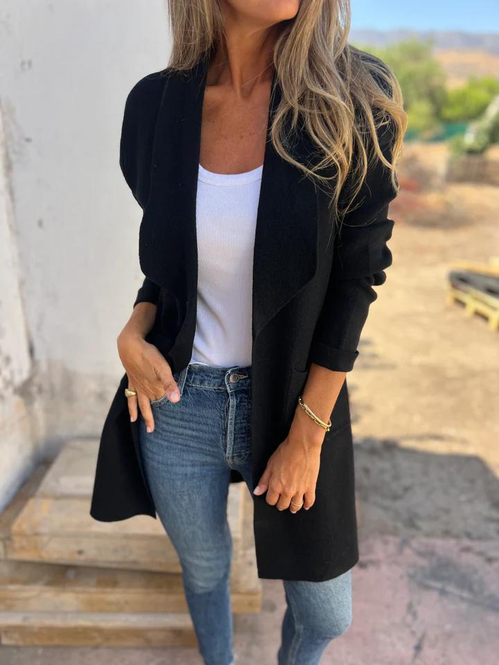 Freizeit-Cardigan mit Revers (2 kaufen, kostenloser Versand)