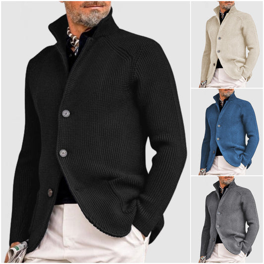 Herren elegante Strickjacke mit Revers und Taschen (NEU)