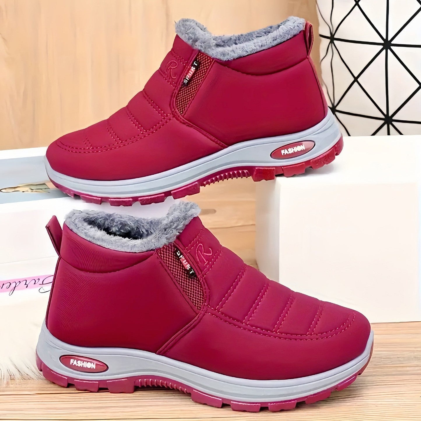 Damen-Schlupfstiefel mit Fleecefutter – warm, wasserdicht & rutschfest