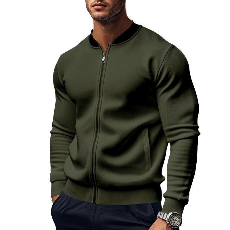 Herren Freizeit Reißverschluss Revers Baseballjacke