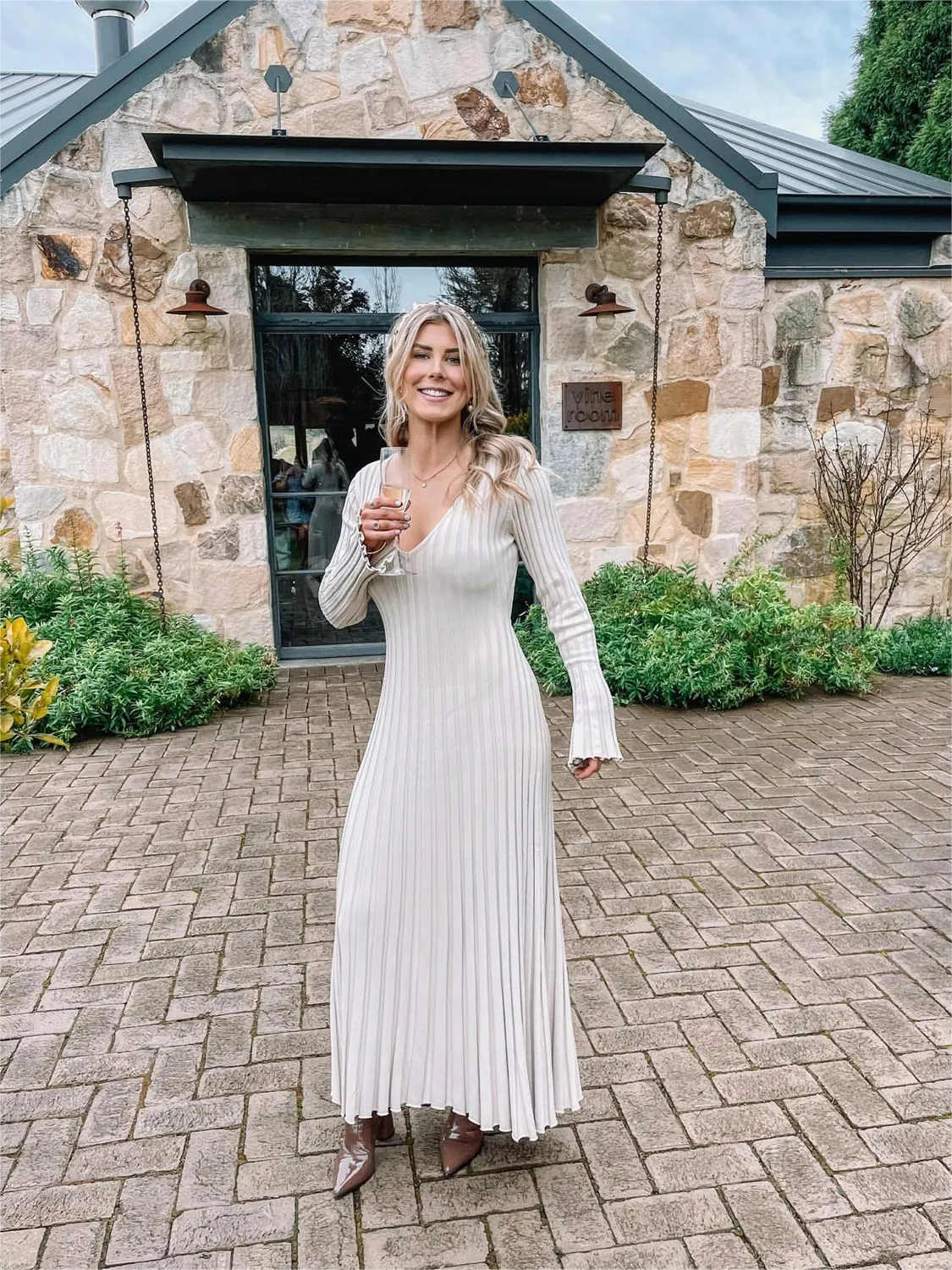Herbstliches Strickkleid mit Ärmeln (2 kaufen, kostenloser Versand)