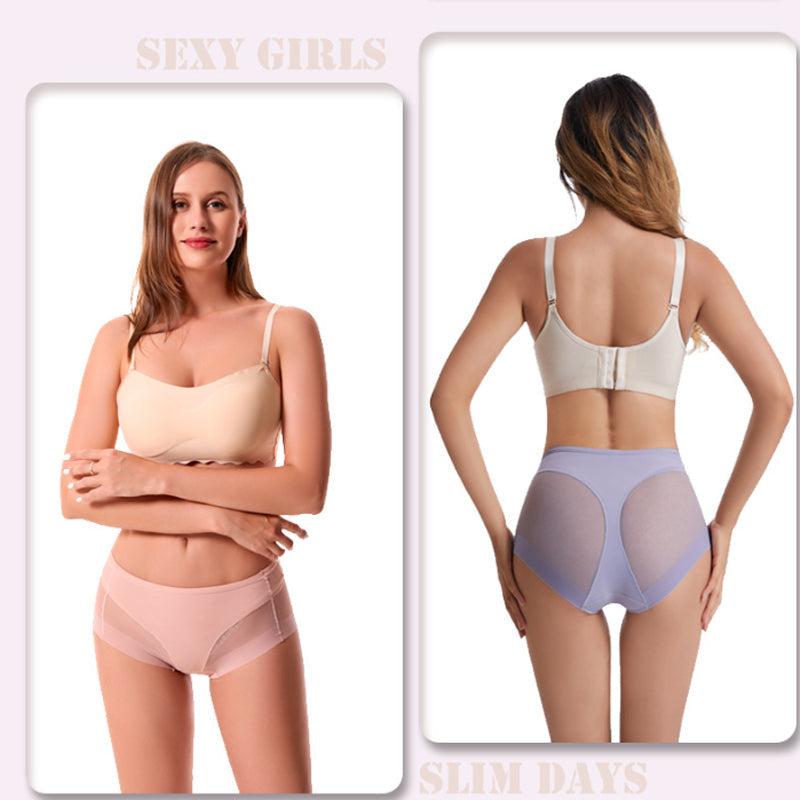 🔥Hot Sale: Zahl 1, erhalte 4🔥Nahtlose Shaping-Slips mit hoher Taille aus Eisseide