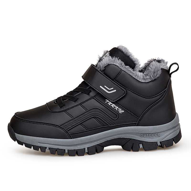 (Limited Time 49% Promotional Discount) Men's Winter Warm Orthopedic Hiking Snow Boots Waterproof Non-slip Wide Toe Arch Support Work Boots