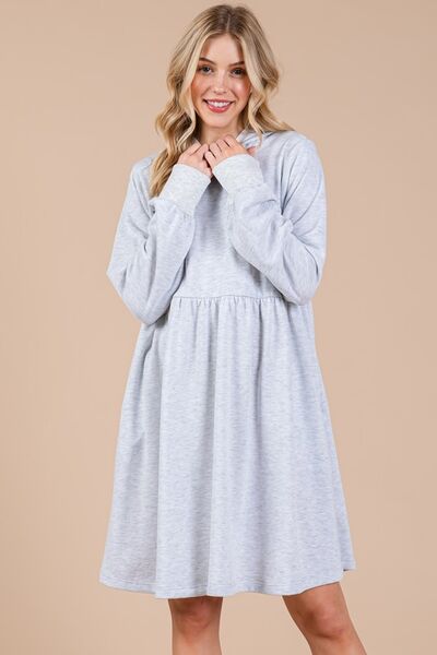 Ces Femme Kapuzen-Sweatshirt-Kleid mit langen Ärmeln