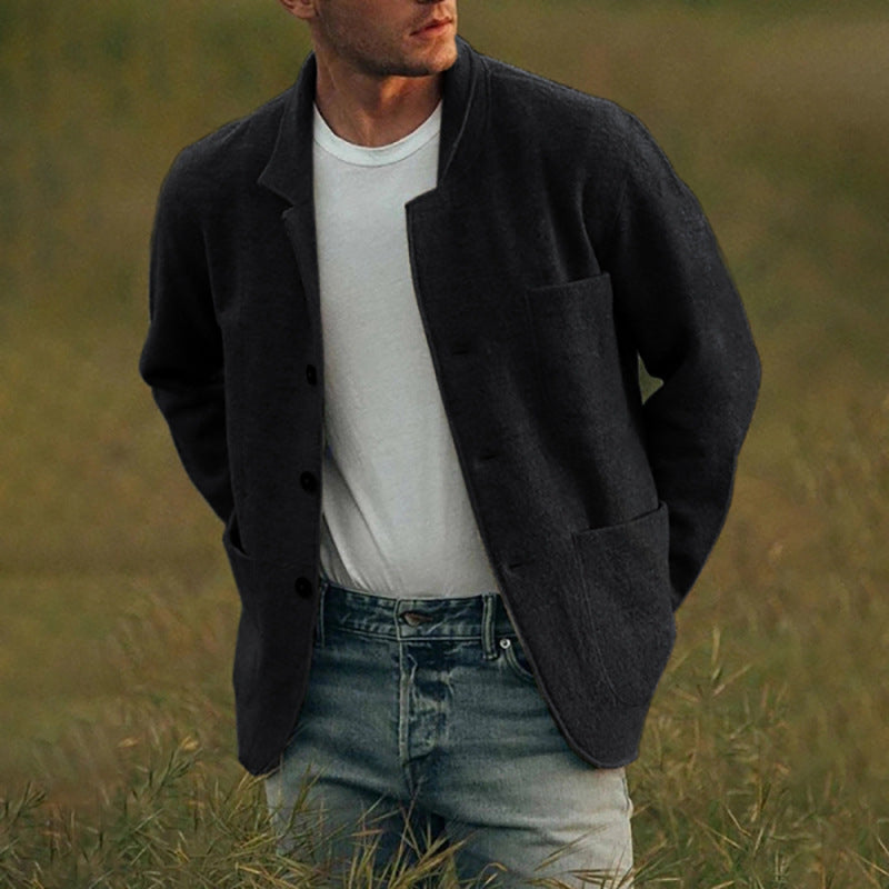 CLEARANCE SALE Men's Solid Color Fashion Jacket Coat Casual Jacket Coat