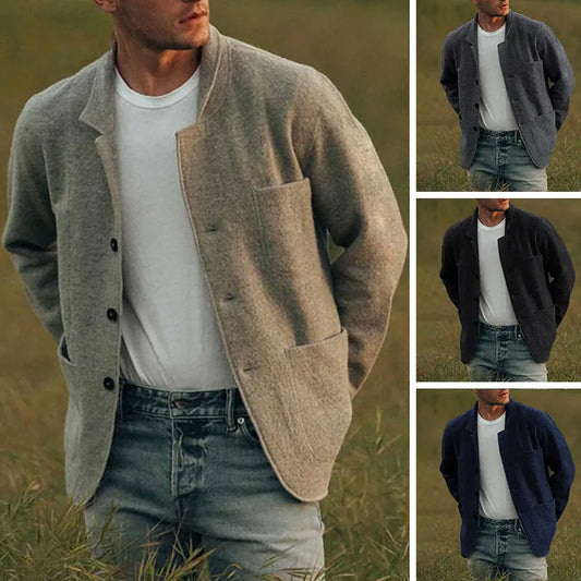 RÄUMUNGSVERKAUF Herren Einfarbig Modejacke Mantel Freizeitjacke Mantel
