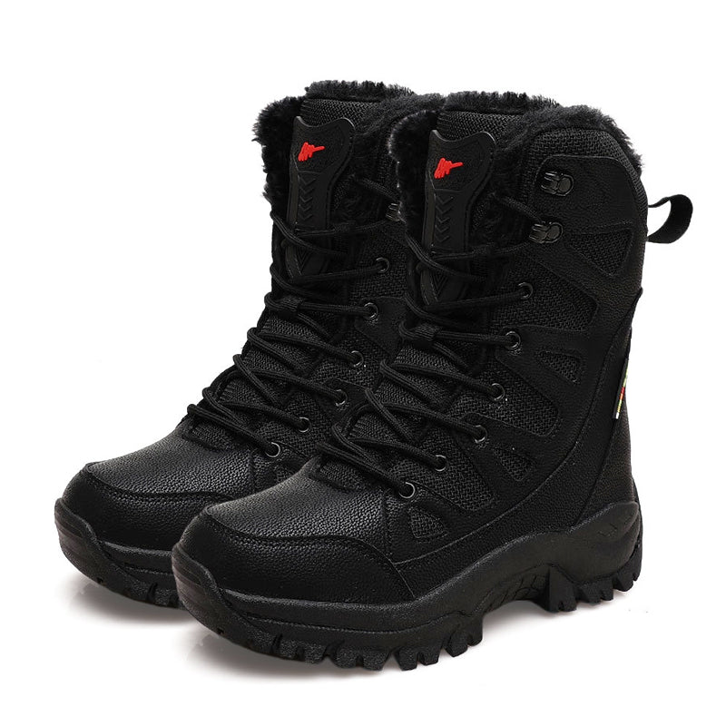 Dallader Men's Comfortable Waterproof Warm Fleece Snow Boots