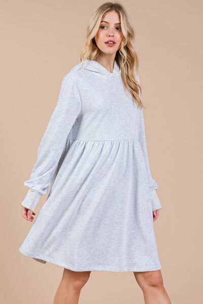 Ces Femme Kapuzen-Sweatshirt-Kleid mit langen Ärmeln