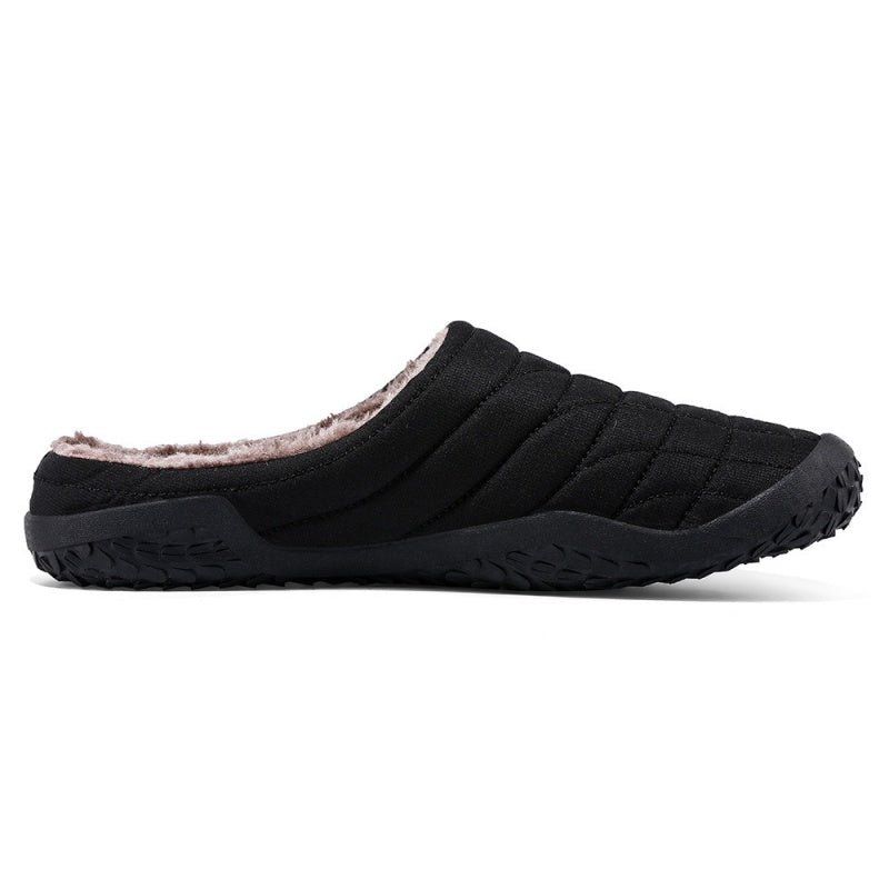 (Limited Time Sale 49%off)Men slippers home winter indoor warm plush shoes thick bottom waterproof leather house slippers cotton shoes