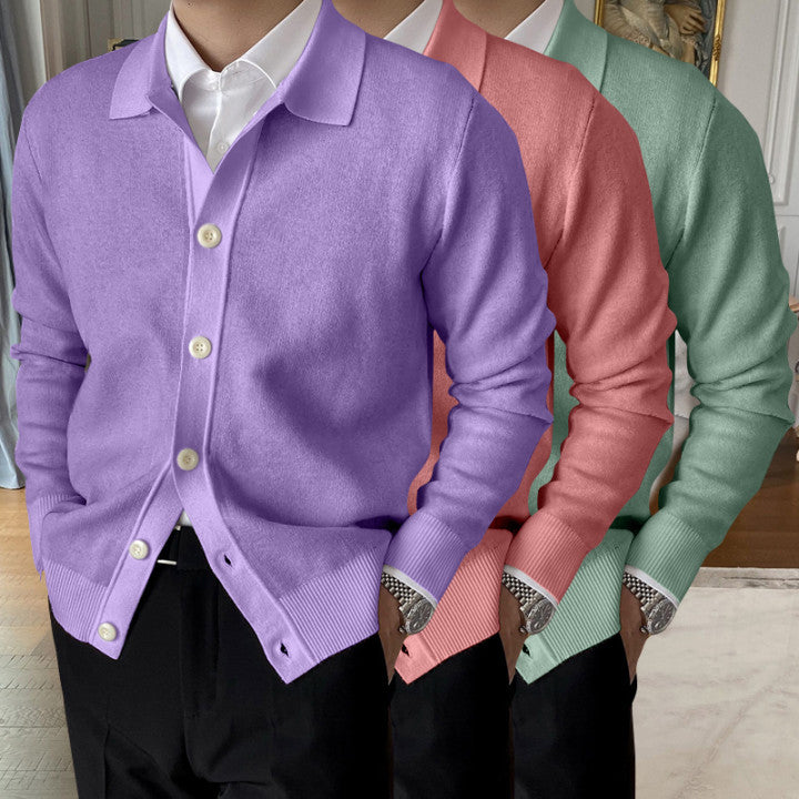 Hot Sale 50 % RABATT Herren-Strickjacke mit Revers