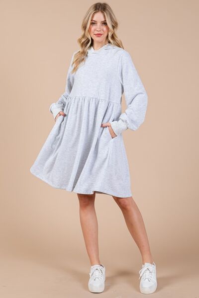 Ces Femme Kapuzen-Sweatshirt-Kleid mit langen Ärmeln