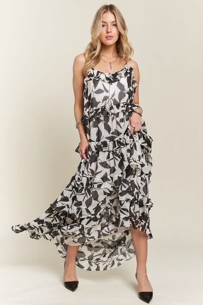 ADORA Camisole-Kleid mit Rüschenstufen und U-Boot-Ausschnitt