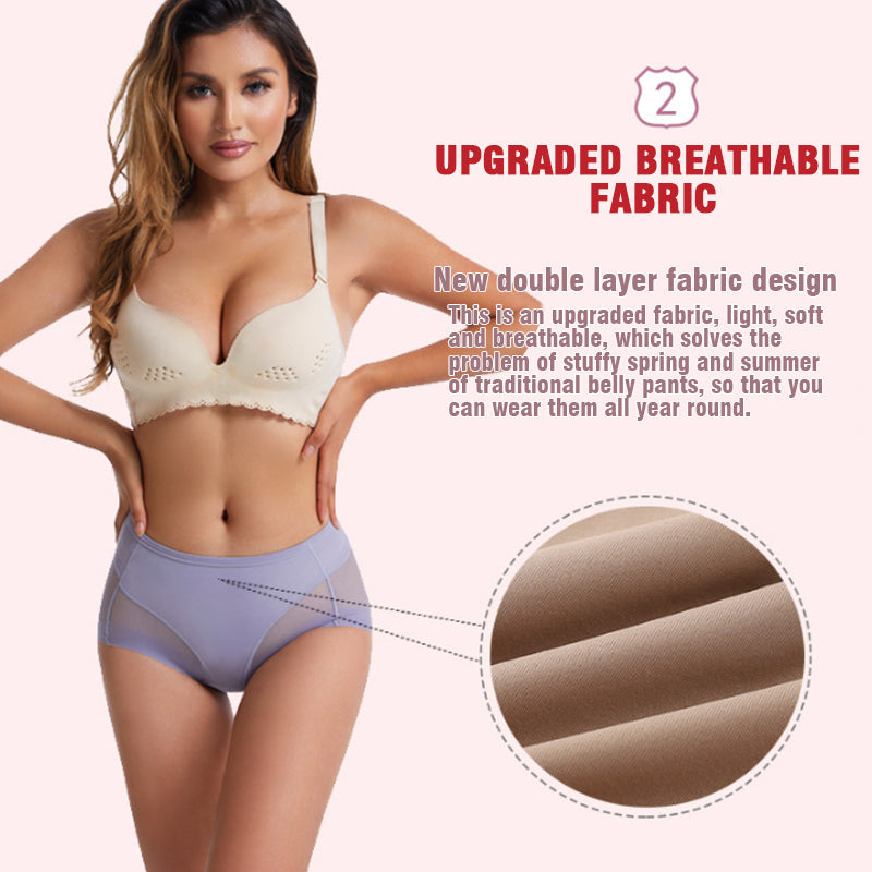 🔥Hot Sale: Zahl 1, erhalte 4🔥Nahtlose Shaping-Slips mit hoher Taille aus Eisseide